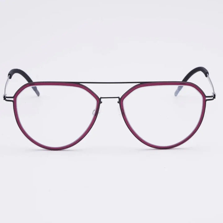 Bobbie 472652 Women’s Full Rim Polygon Double Bridge Titanium Frames — view 1 | Bobbie at FuzWeb