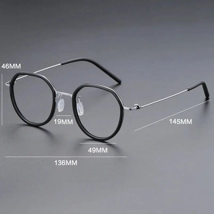 Gatenac Womens Full Rim Flat Top Oval Titanium Acetate Eyeglasses 699855 — view 2 | Gatenac at FuzWeb