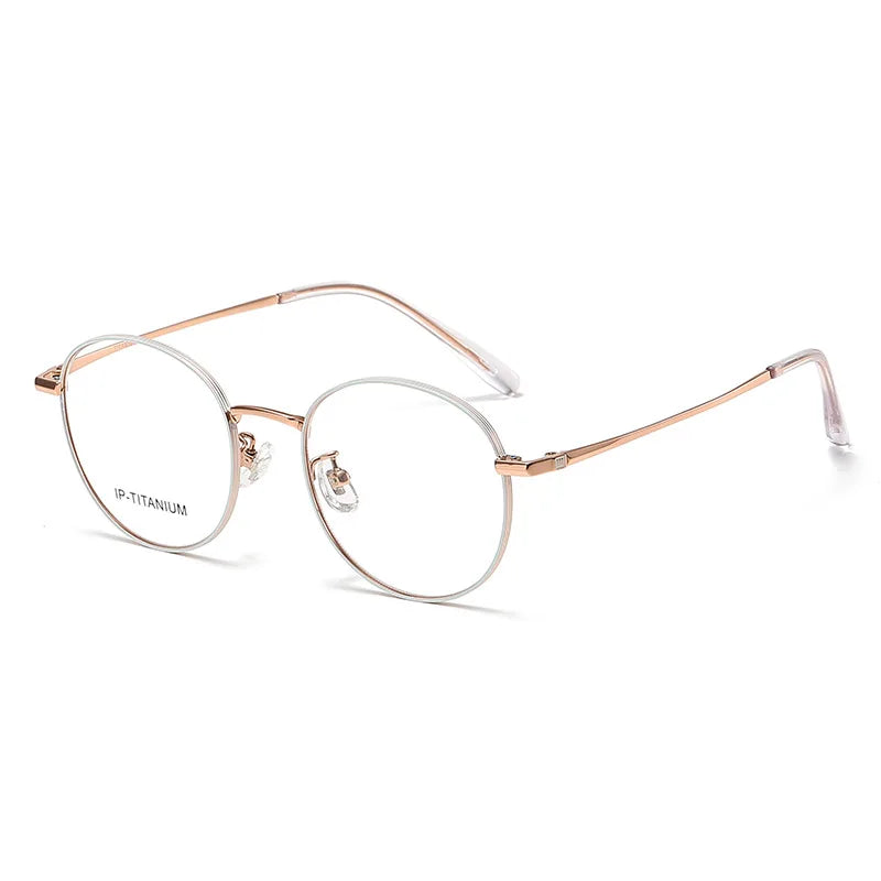 Yimaruili Women's Full Rim Oval Round Titanium Eyeglasses 398570