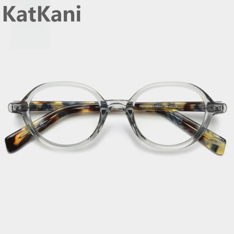 KatKani Unisex Full Rim Small Oval Acetate Eyeglasses 2310 Full Rim KatKani Eyeglasses   