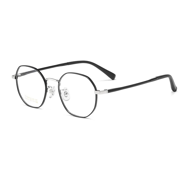 Hotochki Women's Full Rim Flat Top Polygon Titanium Eyeglasses 11805 Full Rim Hotochki   