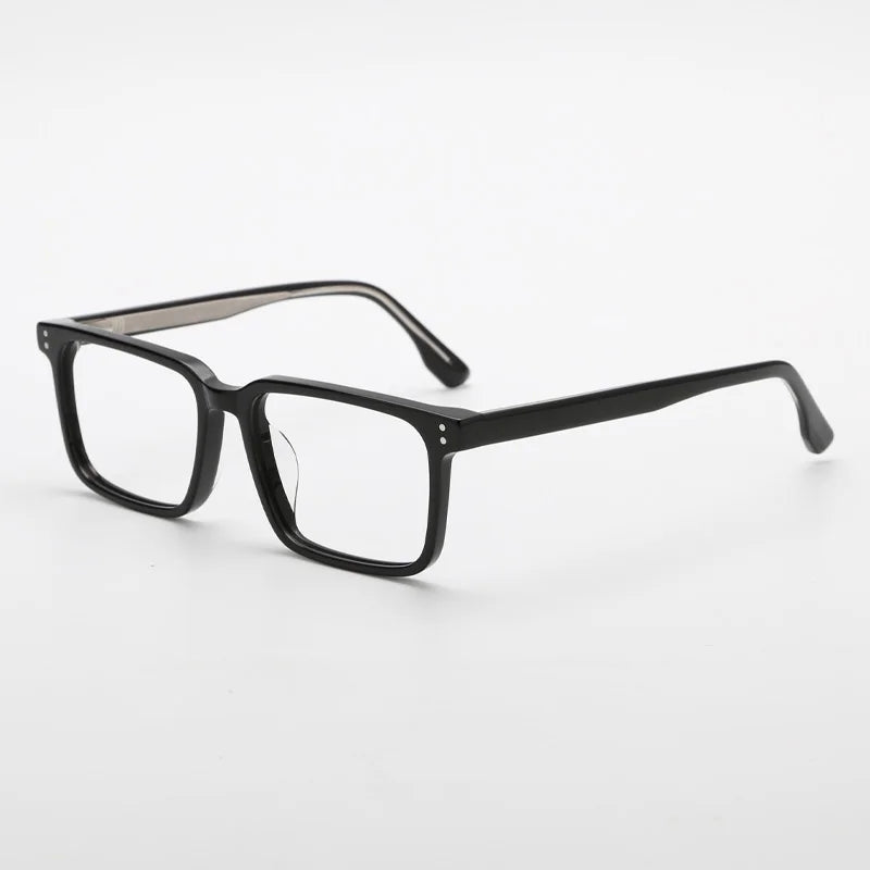 Black Mask Unisex Full Rim Square Acetate Eyeglasses Bm118 Full Rim Black Mask Black  