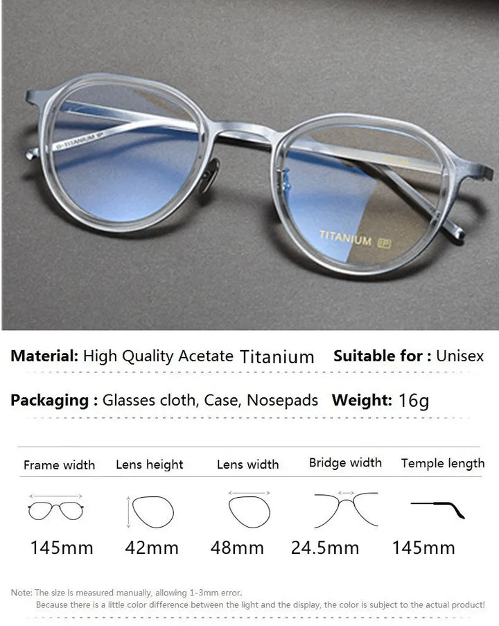 Aimee Unisex Full Rim Flat Top Oval Titanium Acetate Eyeglasses 710628