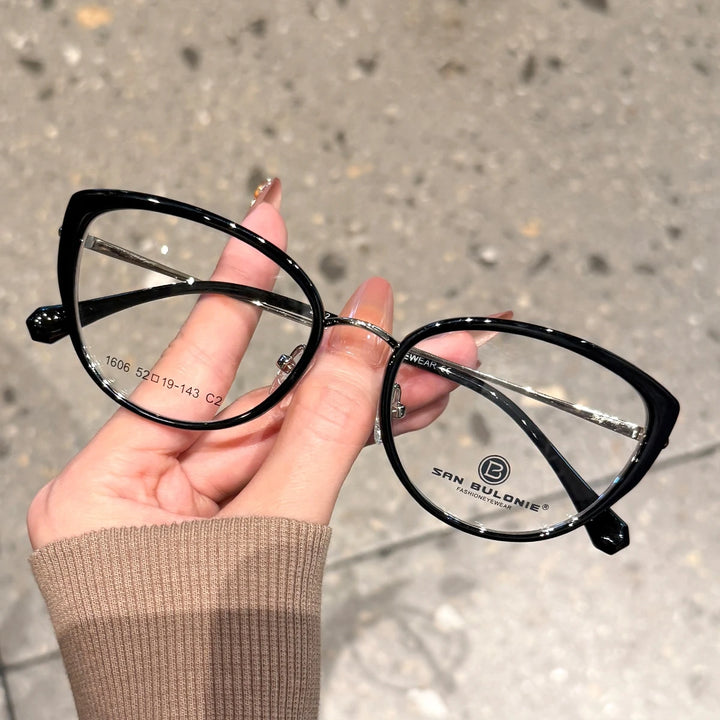 Yimaruili Women's Full Rim Round Cat Eye Tr 90 Alloy Eyeglasses 361606