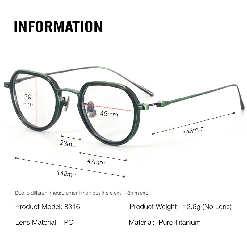 Muzz 8316 unisex oval IP titanium prescription eyeglasses — view 2