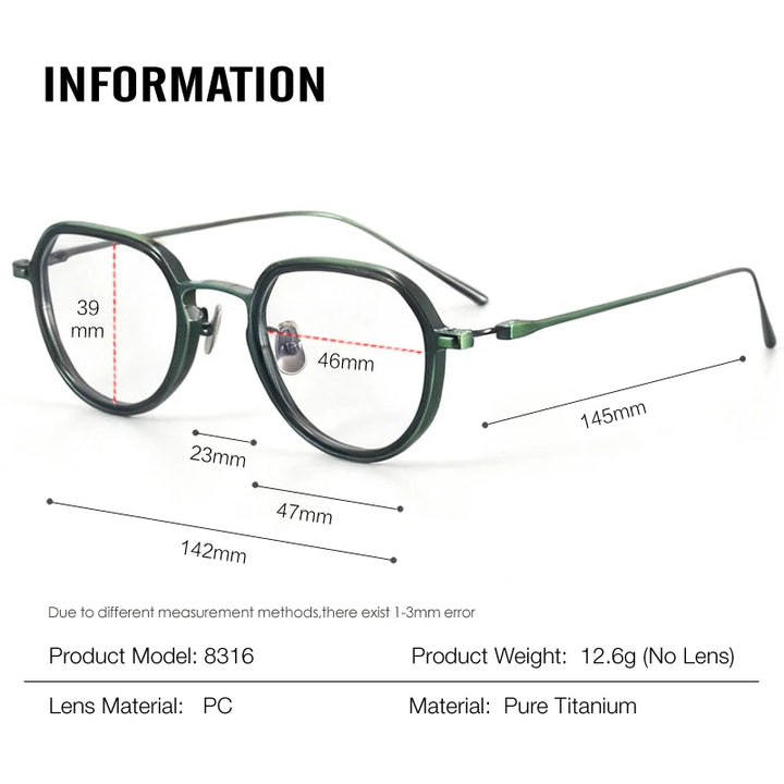 Muzz 8316 unisex oval IP titanium prescription eyeglasses — view 2