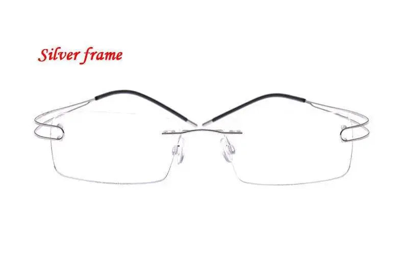 Brightzone Unisex Rimless Square Titanium Eyeglasses 674022