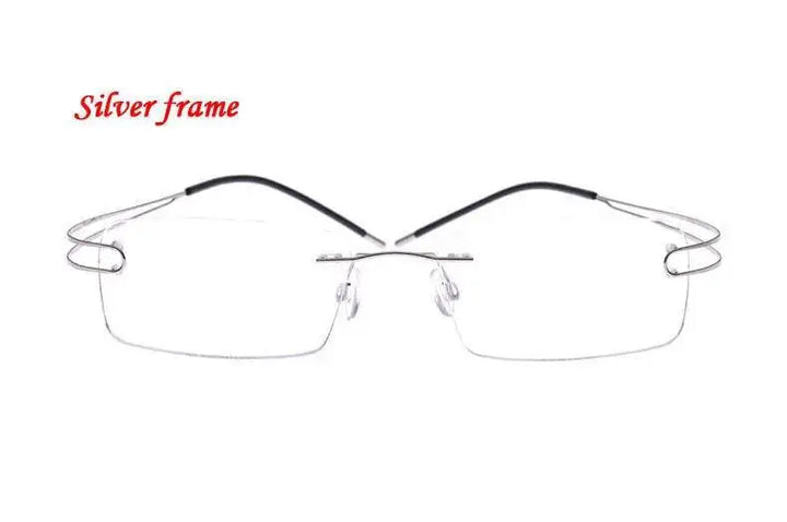 Brightzone Unisex Rimless Square Titanium Eyeglasses 674022