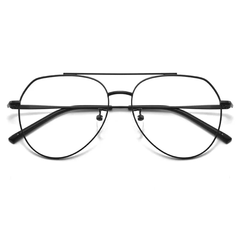 KatKani Unisex Full Rim Oval Double Bridge Alloy Eyeglasses 2309 Full Rim KatKani Eyeglasses   