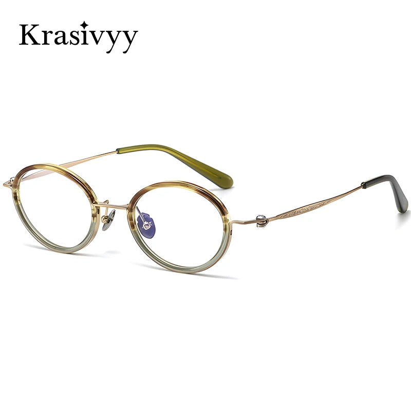 Krasivyy Unisex Full Rim Oval Titanium Prescription Eyeglasses ARLT6907