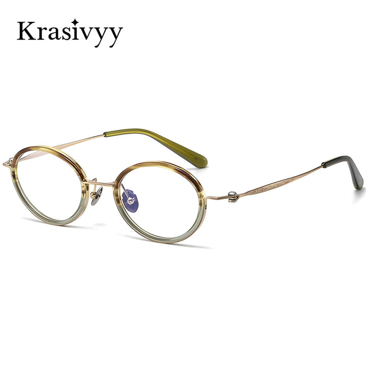 Krasivyy Unisex Full Rim Oval Titanium Prescription Eyeglasses ARLT6907