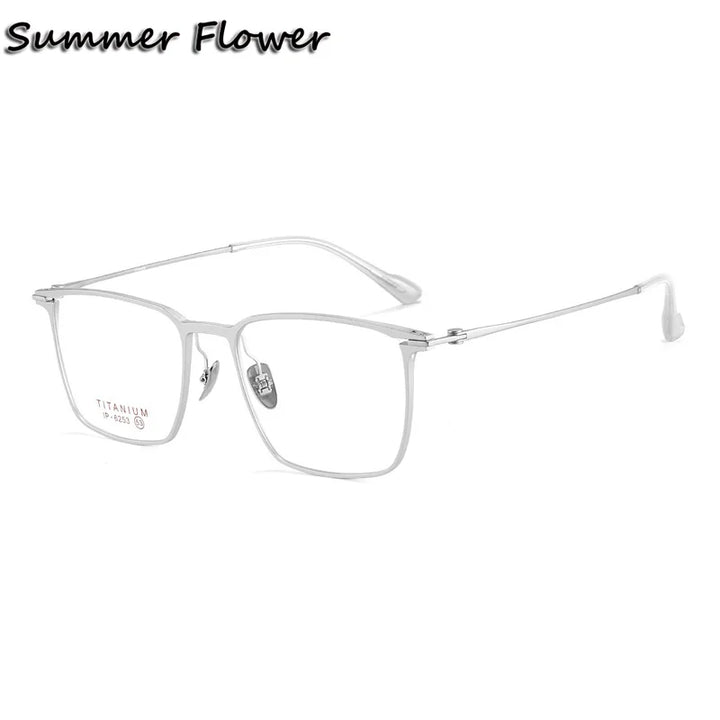 Summer Flower Men's Full Rim Square Titanium Eyeglasses 616253