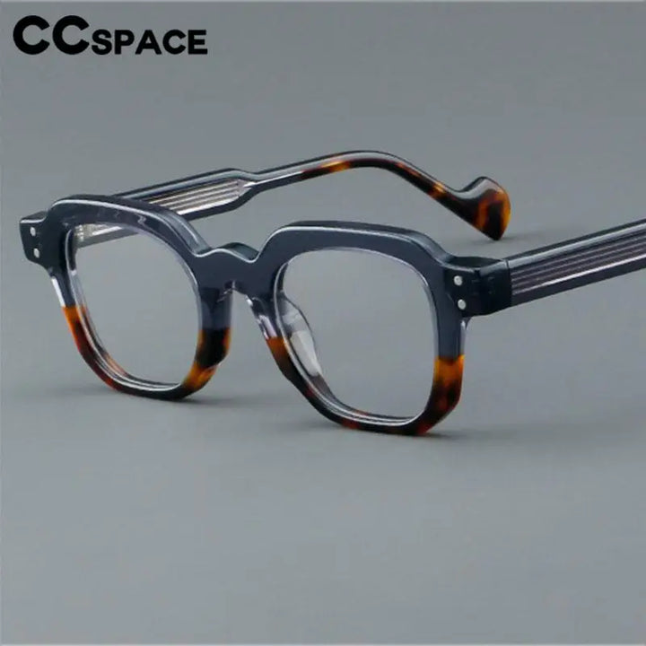 CCSpace Unisex Full Rim Square Acetate Eyeglasses 57287 Full Rim CCspace   