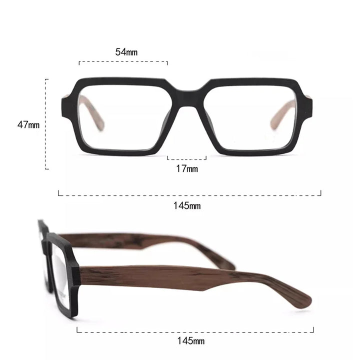 Hdcrafter Unisex Full Rim Square Acetate Titanium Eyeglasses 29019