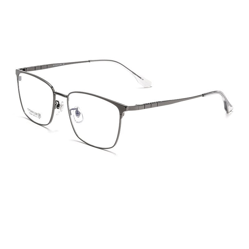 KatKani Unisex Full Rim Square Titanium Eyeglasses 15324p Full Rim KatKani Eyeglasses Gun  