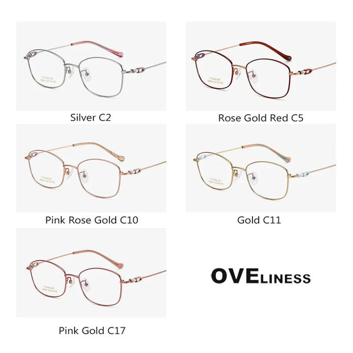 Oveliness Women's Full Rim Oval Square Titanium Eyeglasses 196004 Full Rim Oveliness   