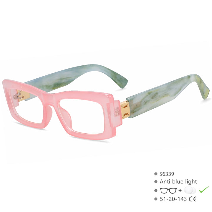 CCspace Women's Full Rim Rectangle Tr 90 Eyeglasses 56339 Full Rim CCspace C5Pink  