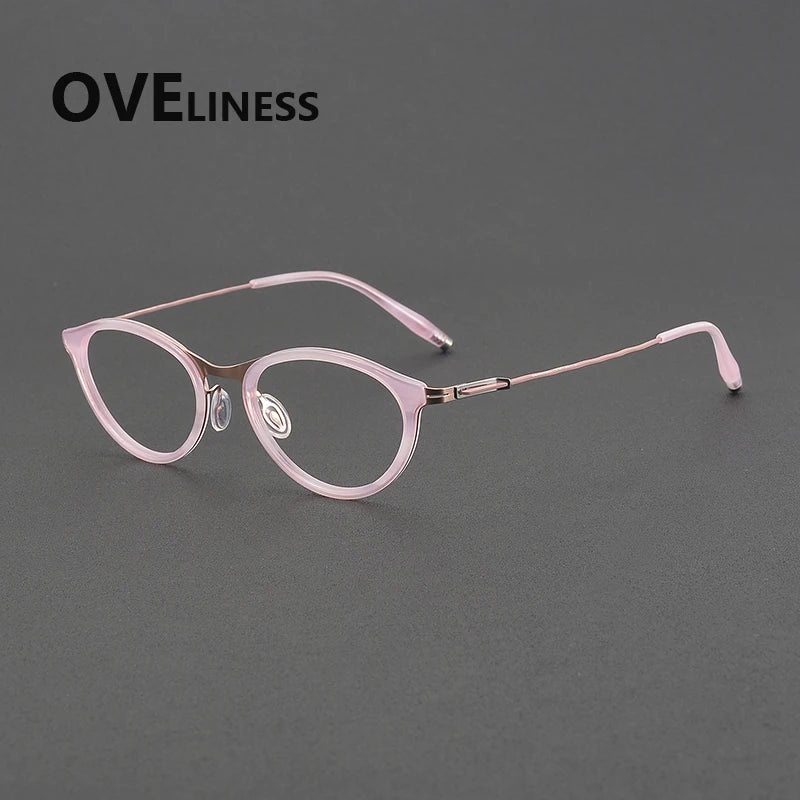 Oveliness Unisex Full Rim Square Acetate Titanium Eyeglasses 202516