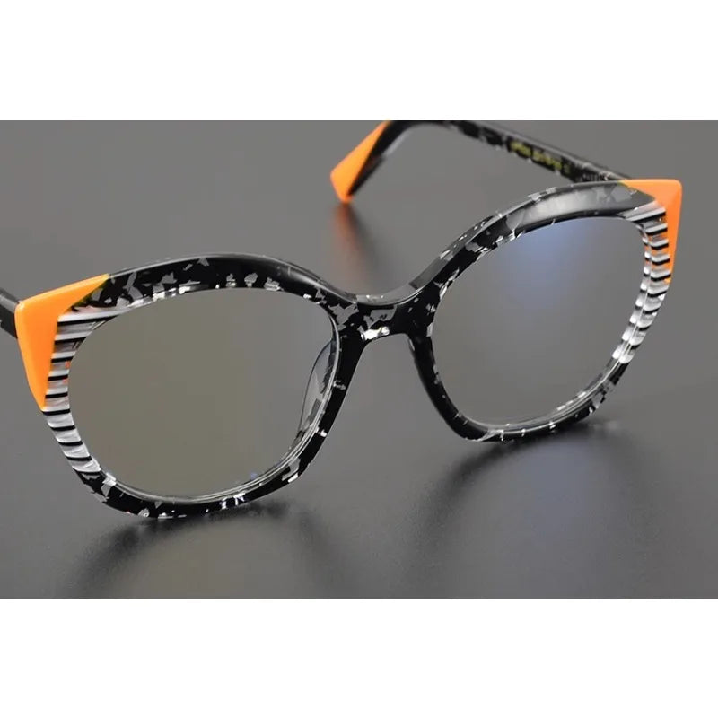 Hewei Unisex Full Rim Square Cat Eye Acetate Eyeglasses 8095 Full Rim Hewei   