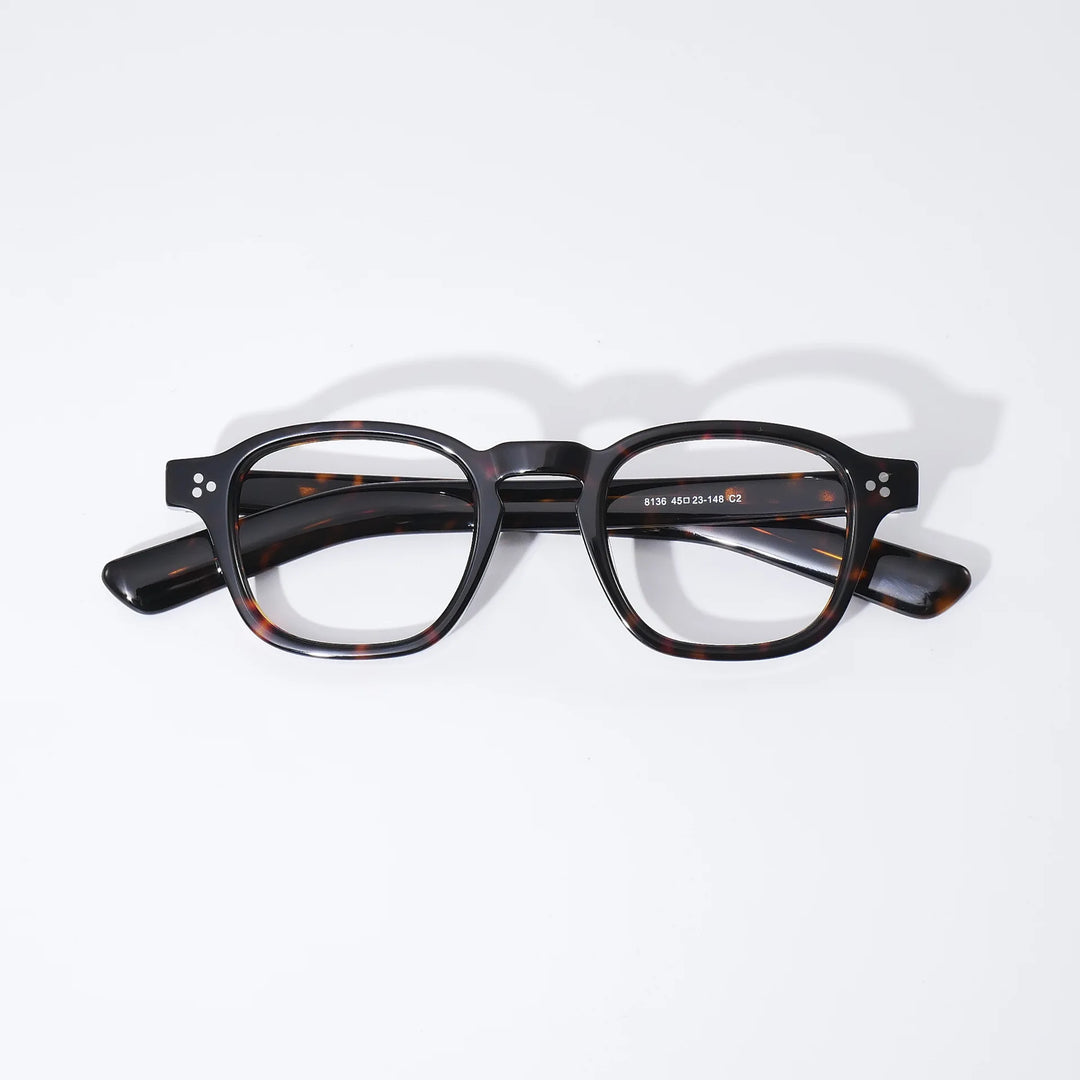 Black Mask Women's Full Rim Square Acetate Eyeglasses 638012