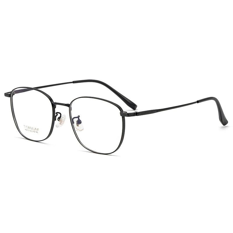 Gmei Women's Full Rim Square Titanium Eyeglasses 5013 Full Rim Gmei Optical Black  