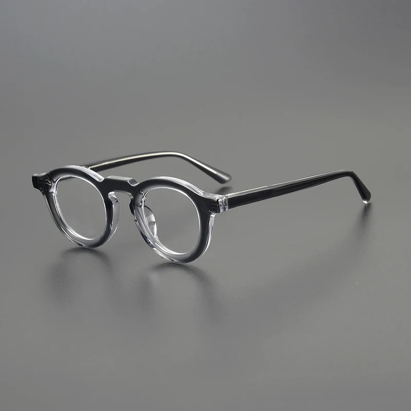 Black Mask Women's Full Rim Round Thick Acetate Eyeglasses 23107