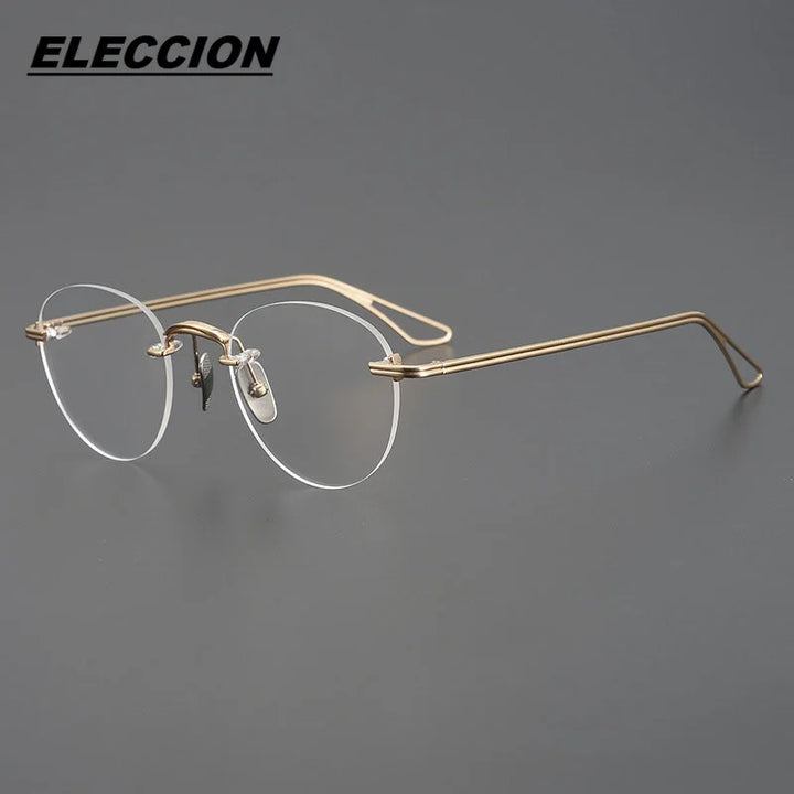 Eleccion Women's Rimless Round Titanium Eyeglasses 43108