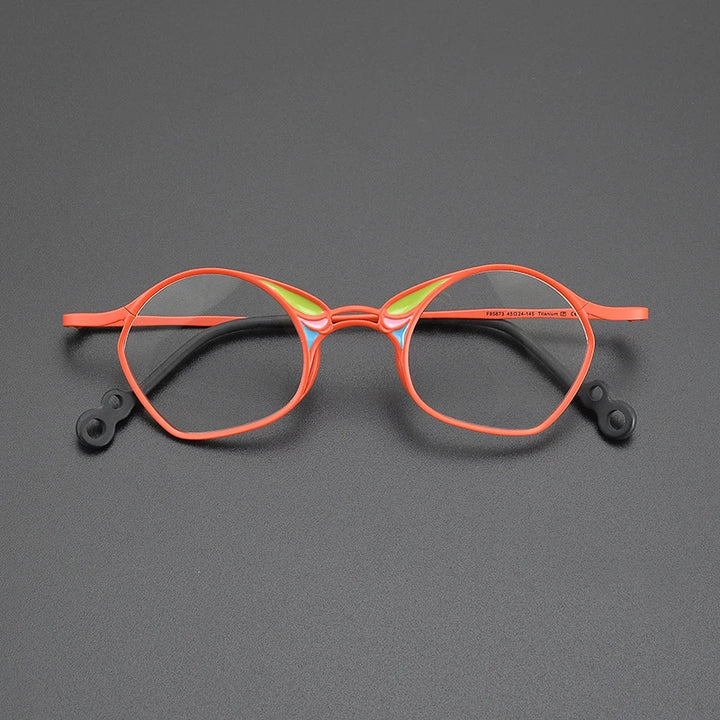 Nobler Women's Full Rim Irregular Oval Square Titanium Eyeglasses 185873