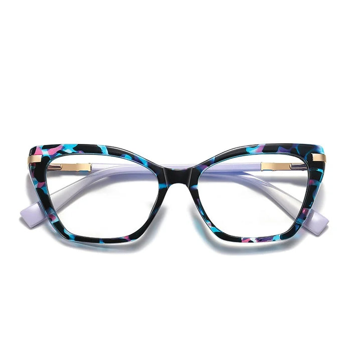 Summer Flower Women's Full Rim Butterfly Tr 90 Titanium Eyeglasses 210444