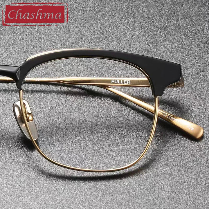 Chashma Women's Full Rim Square Acetate Titanium Eyeglasses 12721 Full Rim Chashma   