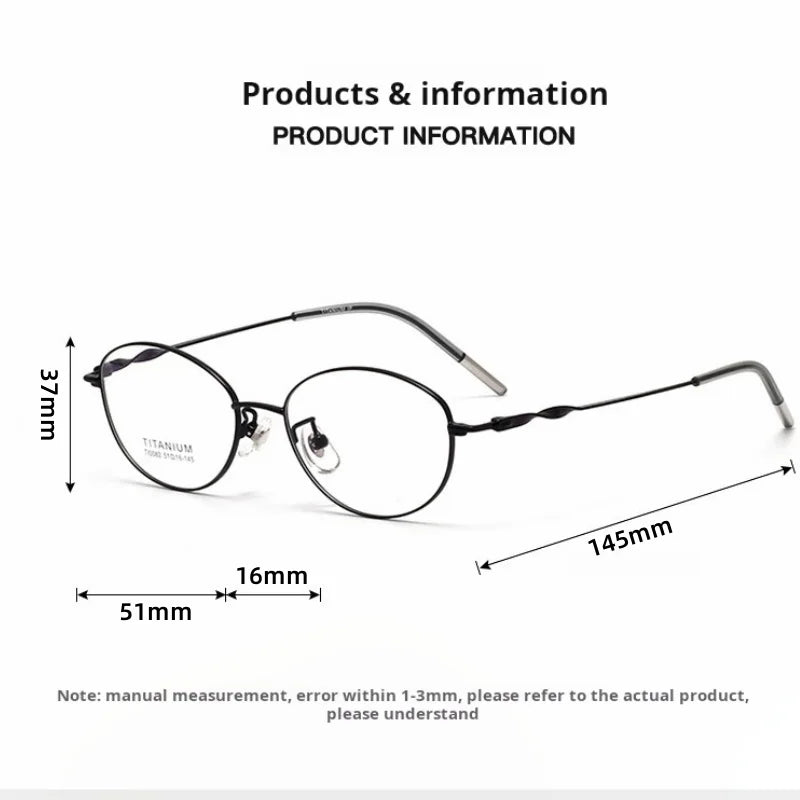 Xbora Women's Full Rim Oval Square Titanium Eyeglasses 540082