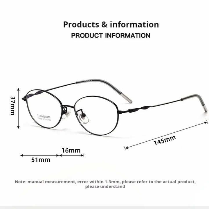 Xbora Women's Full Rim Oval Square Titanium Eyeglasses 540082