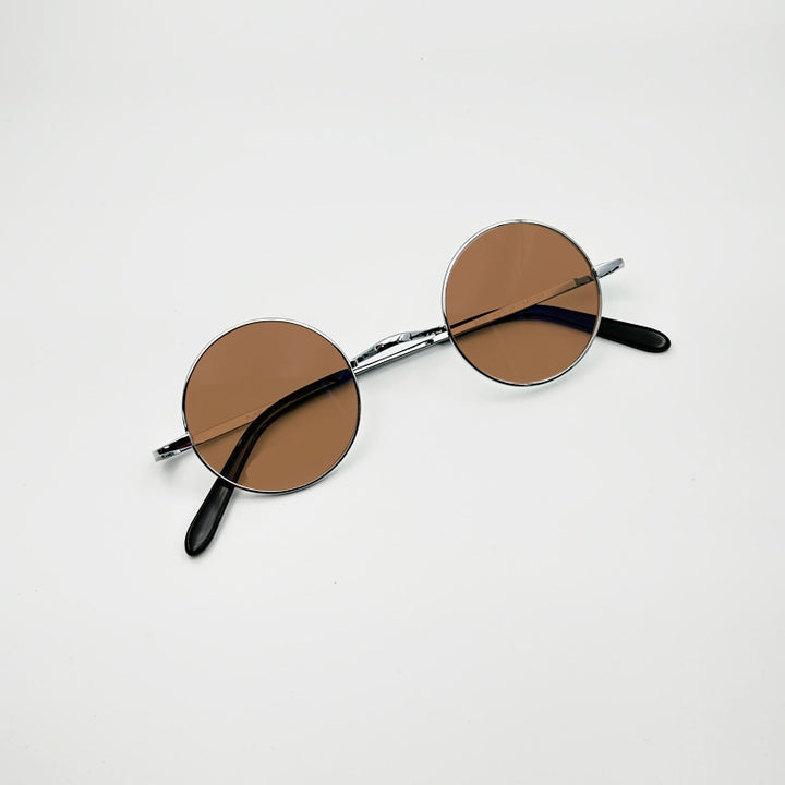 Yujo Unisex Full Rim Small 42mm Round Titanium Polarized Sunglasses Sunglasses Yujo   