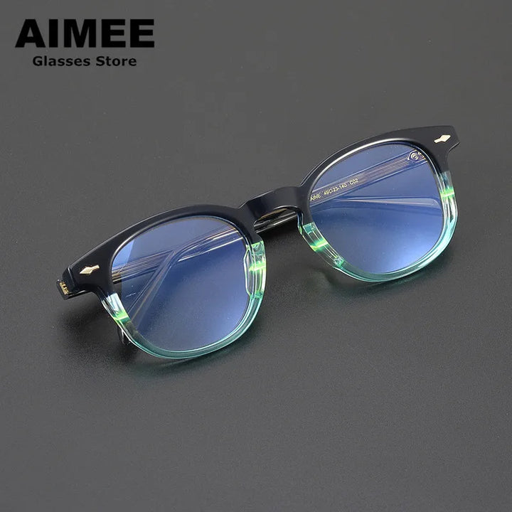 Aimee Unisex Full Rim Round Thick Acetate Eyegalsses 14749 Full Rim Aimee   