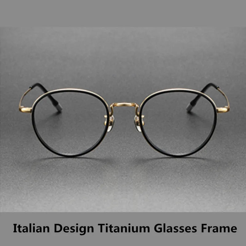 Aimee Men's Full Rim Oval Acetate Titanium Eyeglasses 8507 Full Rim Aimee   