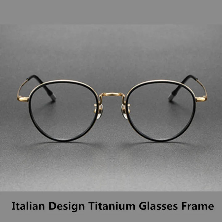 Aimee Men's Full Rim Oval Acetate Titanium Eyeglasses 8507 Full Rim Aimee   