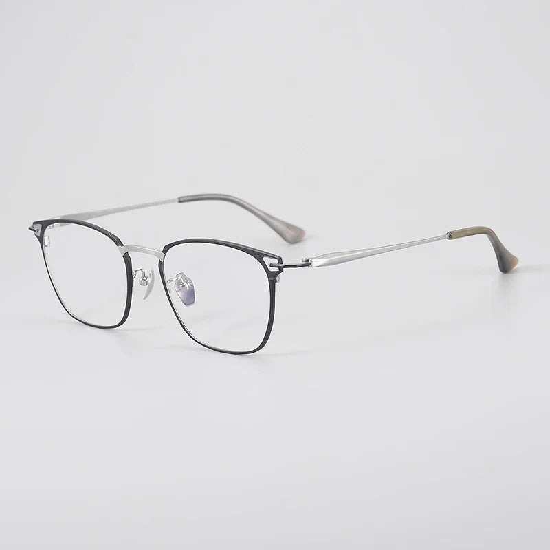 Aror Unisex Full Rim Big Square Titanium Eyeglasses 49481 Full Rim Aror C1