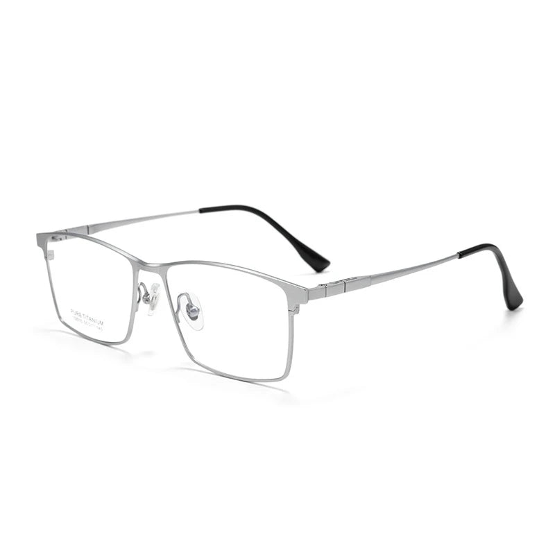 Yimaruili Men's Full Rim Square Brow Line Titanium Eyeglasses 612010