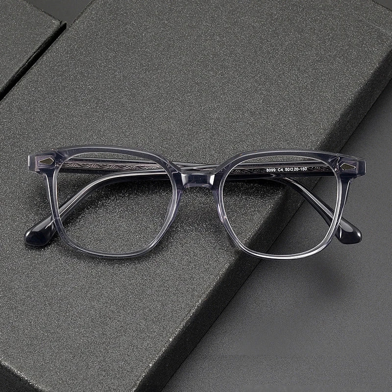 Black Mask Unisex Full Rim Square Acetate Eyeglasses 8099 Full Rim Black Mask