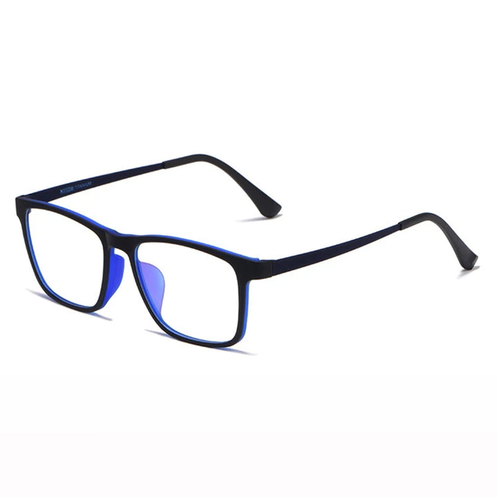 Hotochki Men's Full Rim Square Tr 90 Titanium Eyeglasses 73068