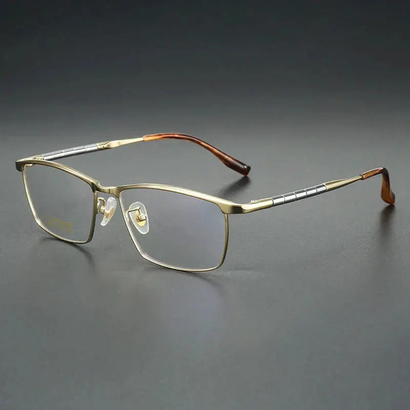 Aror Men's Full Rim Big Square Titanium Eyeglasses 61214.
