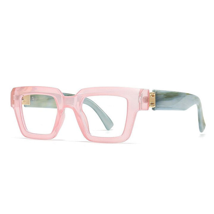 CCSpace Women's Full Rim Square Plastic Resin Eyeglasses 56754 Full Rim CCspace C3Pink  