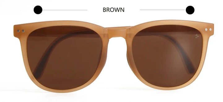 Esnbie Unisex Full Rim Square Acetate Polarized Folding Sunglasses 230135