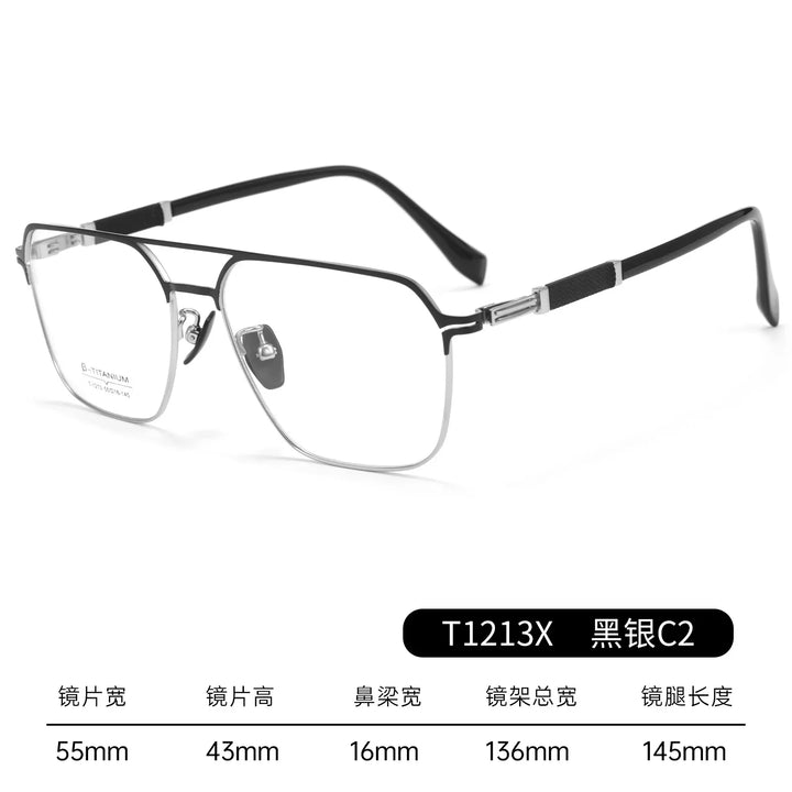 Bclear Men Full Rim Square Alloy Eyeglasses BSF-T1213X