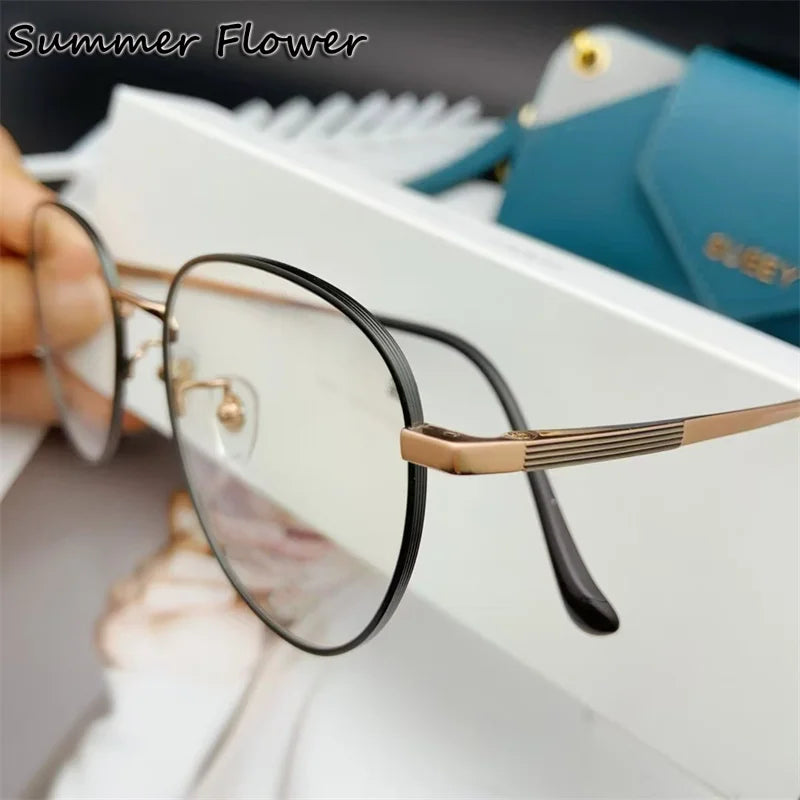 Summer Flower Unisex Full Rim Oval Square Titanium Eyeglasses 116744