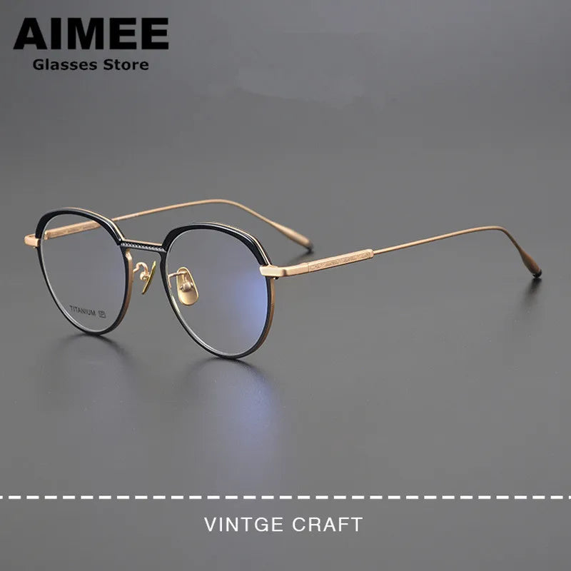 Aimee Unisex Full Rim Square Oval Titanium Acetate Eyeglasses 14346 Full Rim Aimee   