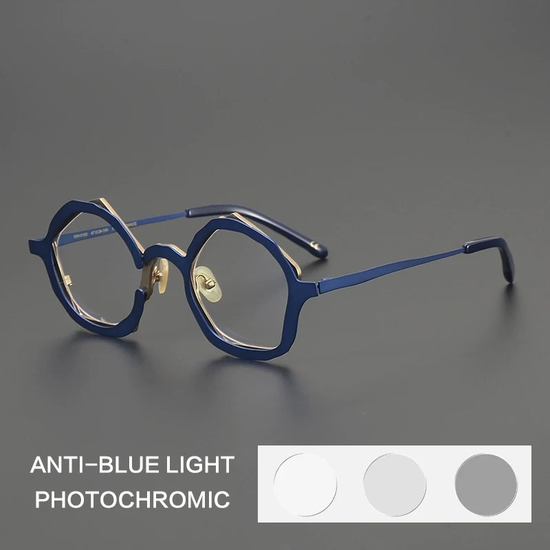 Gatenac Unisex Full Rim Oval Titanium Photochromic Reading Glasses 970100