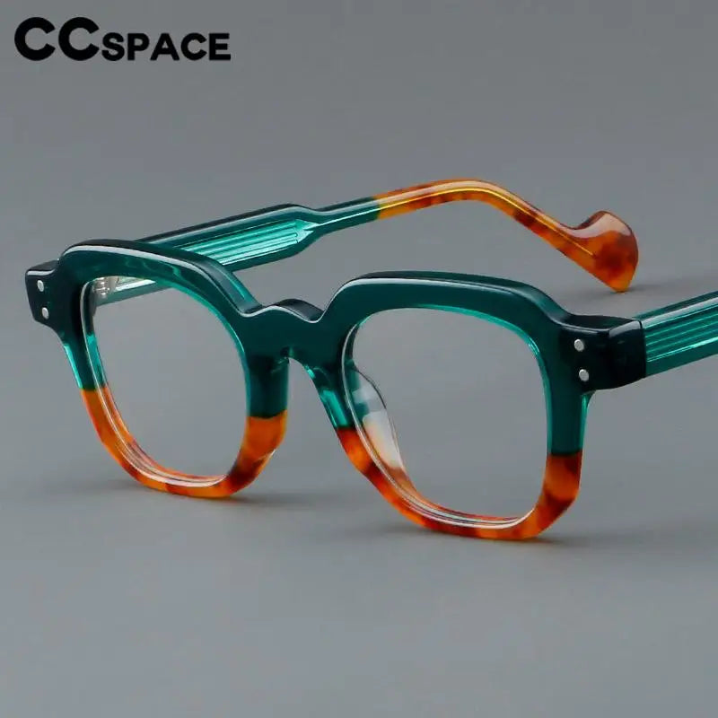 CCSpace Unisex Full Rim Square Acetate Eyeglasses 57287 Full Rim CCspace   