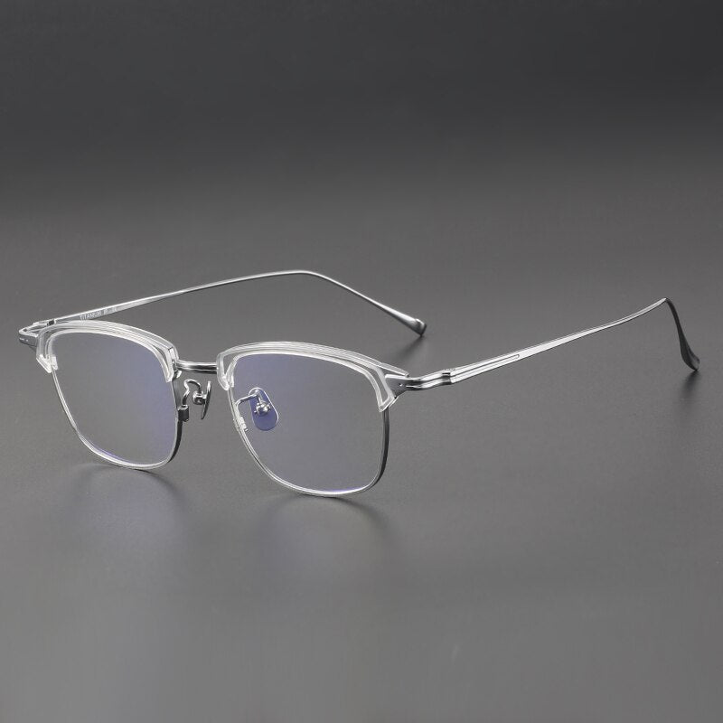 Muzz Men's Full Rim Square IP Titanium Eyeglasses Kj20 Full Rim Muzz C3  