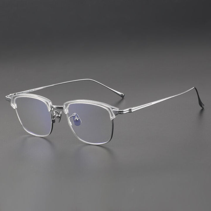 Muzz Men's Full Rim Square IP Titanium Eyeglasses Kj20 Full Rim Muzz C3  